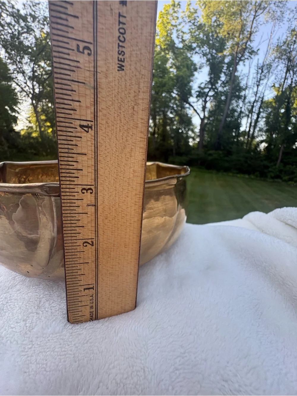 Pier 1 Hammered Brass Gold-Tone Decorative Bowl Planter 7” x 3”